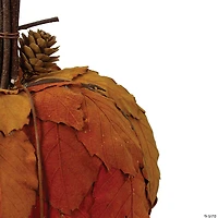 Northlight 7.5" Orange and Brown Fall Harvest Tabletop Pumpkin