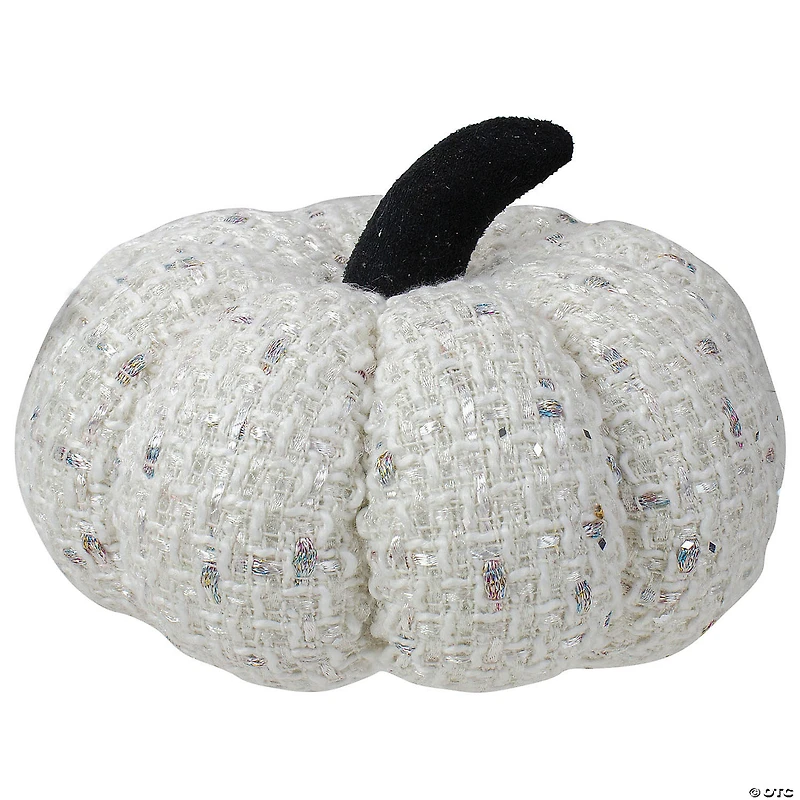 Northlight 7" Ivory Knitted Fall Harvest Tabletop Pumpkin