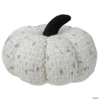 Northlight 7" Ivory Knitted Fall Harvest Tabletop Pumpkin