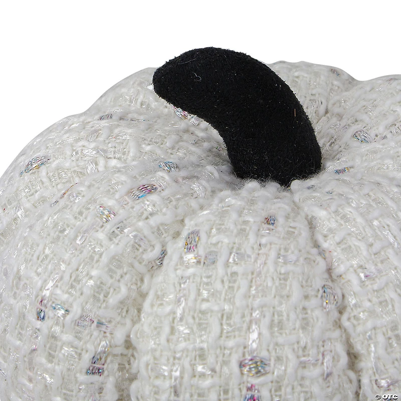 Northlight 7" Ivory Knitted Fall Harvest Tabletop Pumpkin