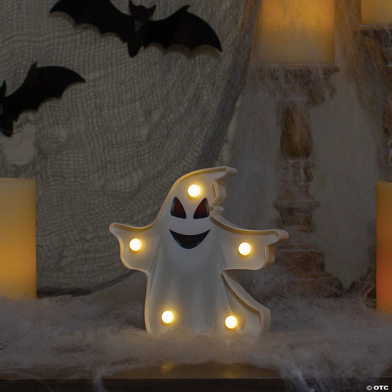 Northlight 7" LED White Ghost Halloween Marquee Decoration