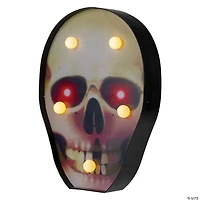 Northlight 7" Lighted Black and Red Skull Halloween Decoration
