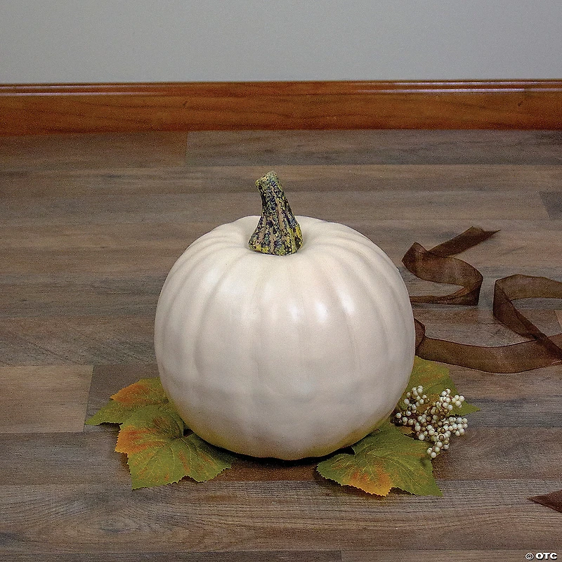 Northlight 8.5" Cream White Pumpkin Fall Harvest Table Top Decoration