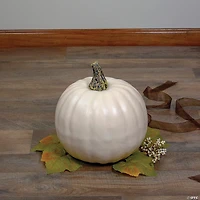Northlight 8.5" Cream White Pumpkin Fall Harvest Table Top Decoration