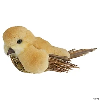 Northlight 8.5" Orange and Brown Autumn Harvest Table Top Bird with Sequins