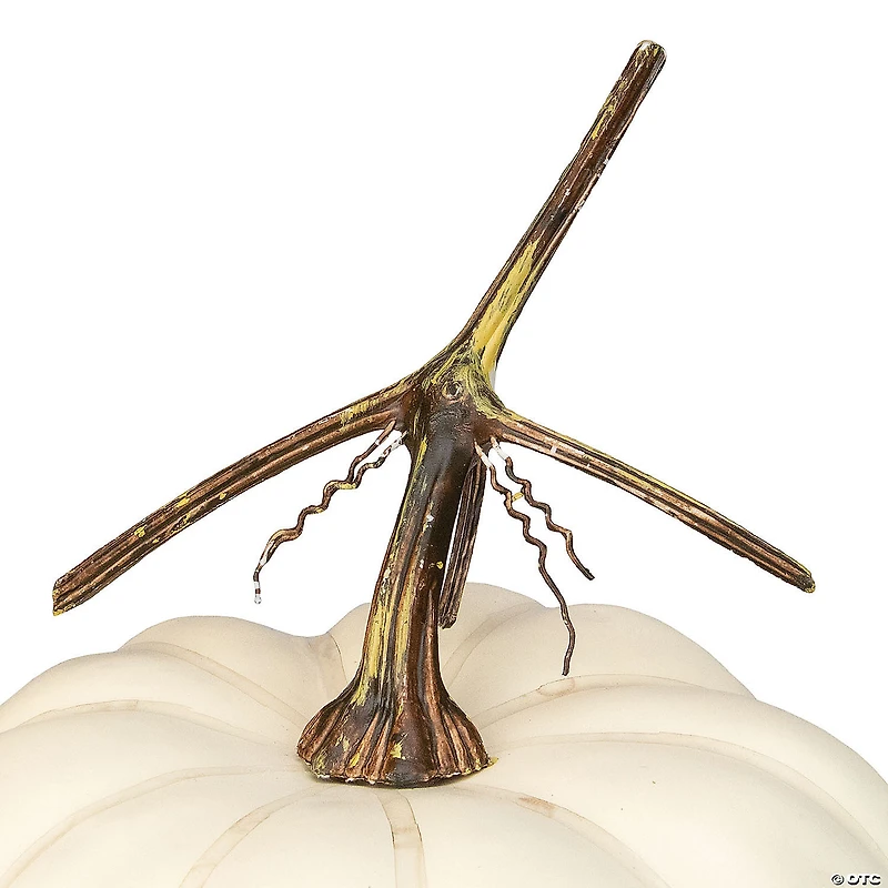 Northlight 8" Cream White Pumpkin Weighted Halloween Statue