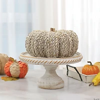 Northlight 9.5" Beige Weaved Autumn Harvest Table Top Pumpkin