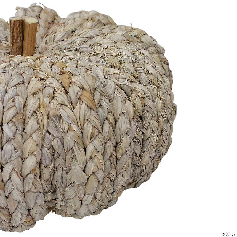 Northlight 9.5" Beige Weaved Autumn Harvest Table Top Pumpkin