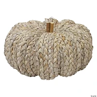 Northlight 9.5" Beige Weaved Autumn Harvest Table Top Pumpkin