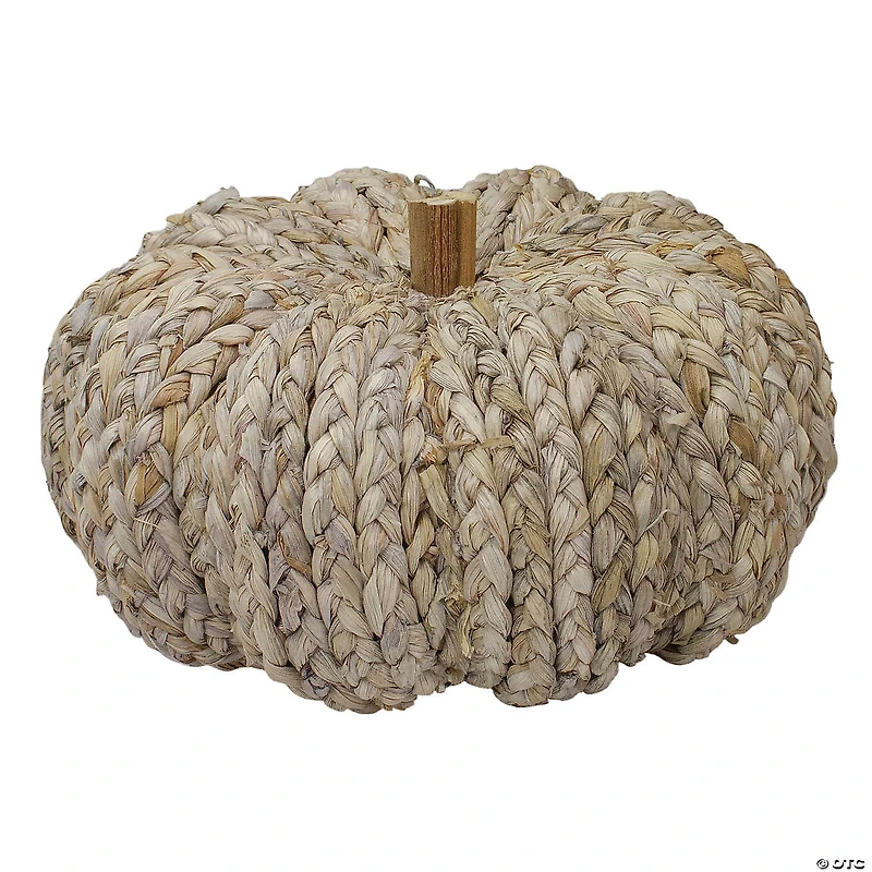 Northlight 9.5" Beige Weaved Autumn Harvest Table Top Pumpkin