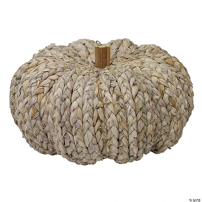 Northlight 9.5" Beige Weaved Autumn Harvest Table Top Pumpkin