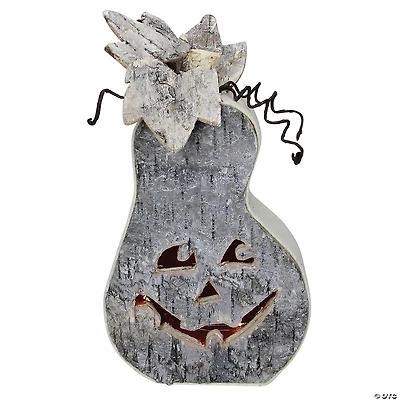 Northlight 9.5" Gray LED Battery Operated Jack-O-Lantern Halloween Table Top Decoration