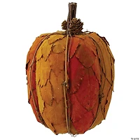 Northlight 9.75" Orange and Brown Fall Harvest Tabletop Pumpkin