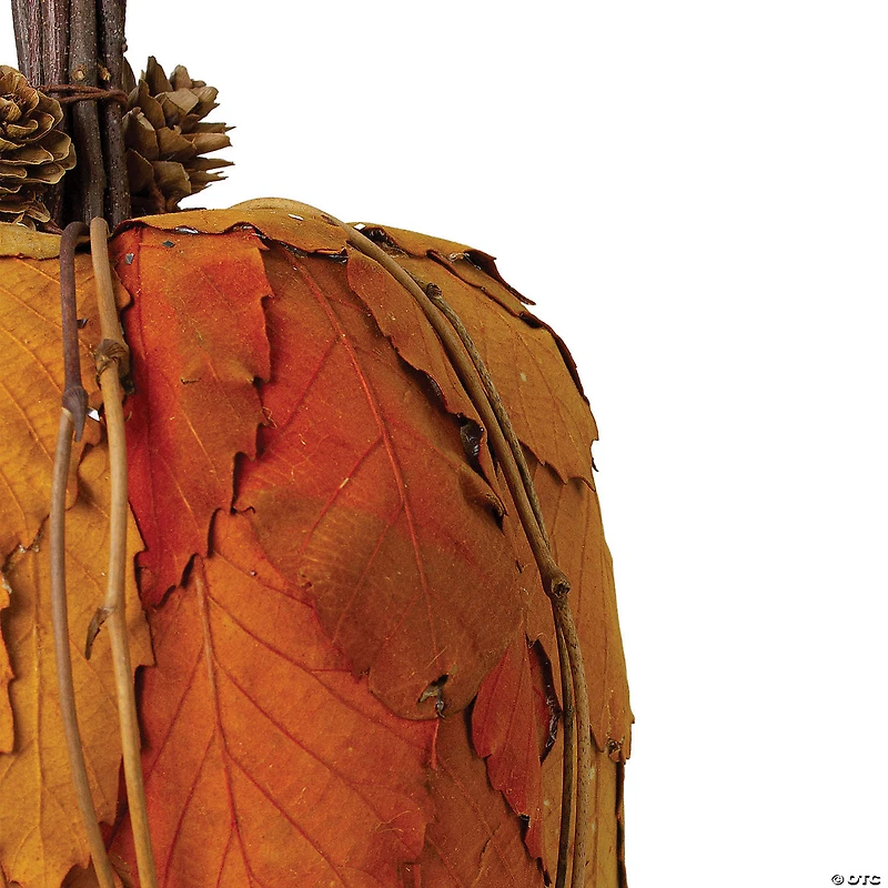 Northlight 9.75" Orange and Brown Fall Harvest Tabletop Pumpkin