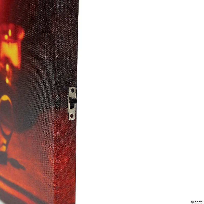 Northlight Black and Orange LED Lighted Skull Halloween Wall Art 12" x 15.75"