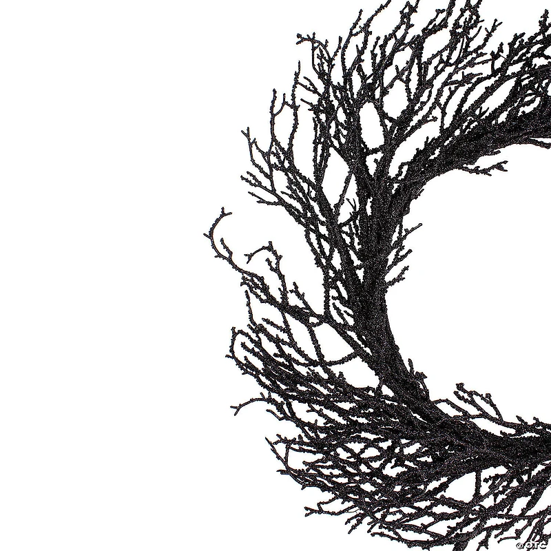 Northlight Black Twig Artificial Halloween Wreath - 24-Inch  Unlit
