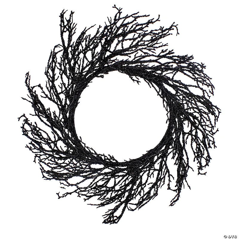 Northlight Black Twig Artificial Halloween Wreath - 24-Inch  Unlit