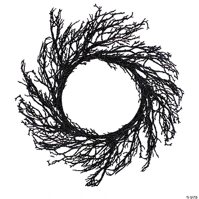 Northlight Black Twig Artificial Halloween Wreath - 24-Inch  Unlit
