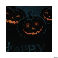 Northlight Blue and Black LED Lighted Jack-O'-Lanterns Happy Halloween Wall Art 23.5" x 19.75"