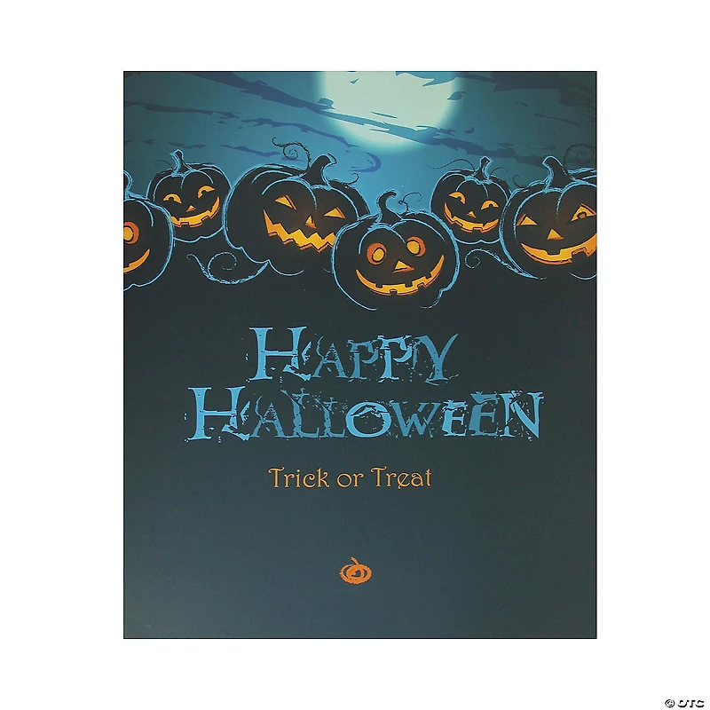 Northlight Blue and Black LED Lighted Jack-O'-Lanterns Happy Halloween Wall Art 23.5" x 19.75"