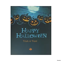 Northlight Blue and Black LED Lighted Jack-O'-Lanterns Happy Halloween Wall Art 23.5" x 19.75"