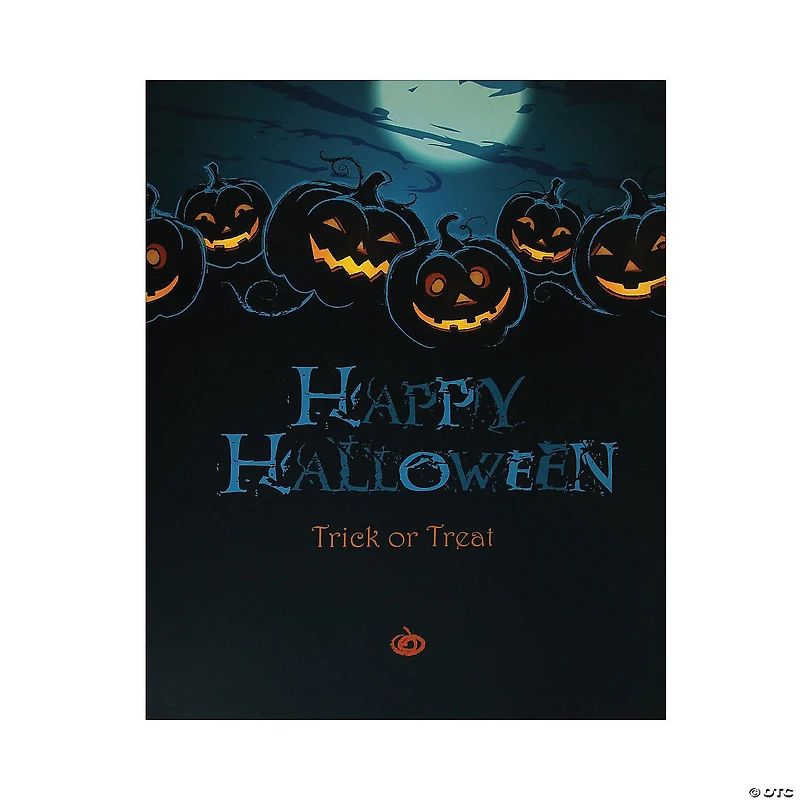 Northlight Blue and Black LED Lighted Jack-O'-Lanterns Happy Halloween Wall Art 23.5" x 19.75"