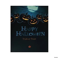 Northlight Blue and Black LED Lighted Jack-O'-Lanterns Happy Halloween Wall Art 23.5" x 19.75"