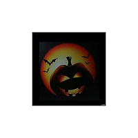 Northlight LED Lighted Bats and Jack-O-Lantern Halloween Canvas Wall Art 19.75" x 19.75"