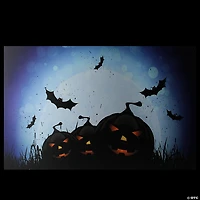 Northlight LED Lighted Jack-O-Lanterns and Bats Halloween Canvas Wall Art 23.5" x 15.5"