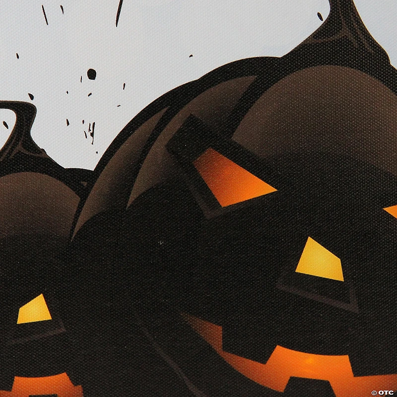 Northlight LED Lighted Jack-O-Lanterns and Bats Halloween Canvas Wall Art 23.5" x 15.5"