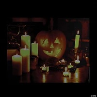 Northlight Orange and Yellow LED Lighted Witch's Jack-O'-Lantern Halloween Wall Art 15.75" x 19.5"