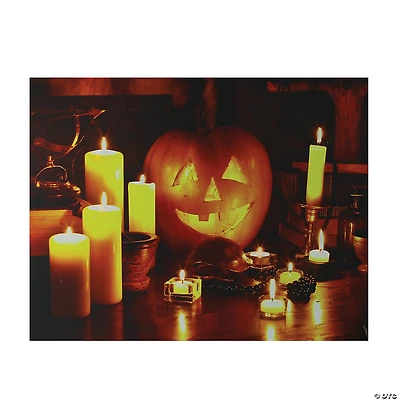 Northlight Orange and Yellow LED Lighted Witch's Jack-O'-Lantern Halloween Wall Art 15.75" x 19.5"