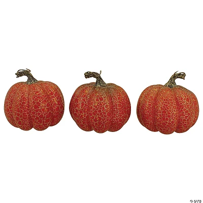 Northlight Orange Artificial Fall Harvest Pumpkins 4", Set of 3