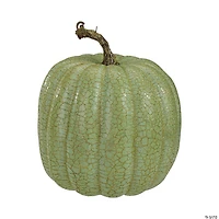 Northlight Set of 2 Green Glittered Fall Harvest Tabletop Pumpkins 7"