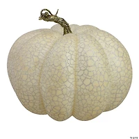 Northlight Set of 2 White and Black Fall Harvest Tabletop Pumpkins 7"