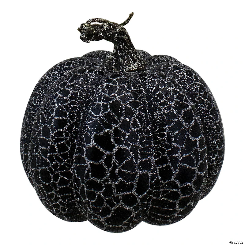 Northlight Set of 3 Black and Silver Fall Harvest Tabletop Pumpkins - 4.75"