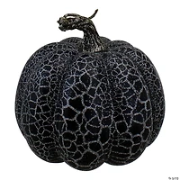 Northlight Set of 3 Black and Silver Fall Harvest Tabletop Pumpkins - 4.75"
