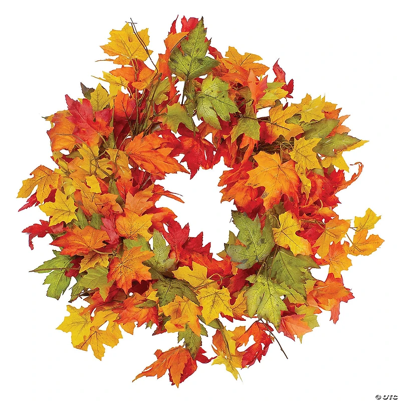 Northlight Yellow and Orange Foliage Fall Harvest Artificial Wreath - 22-Inch Unlit