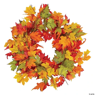 Northlight Yellow and Orange Foliage Fall Harvest Artificial Wreath - 22-Inch  Unlit