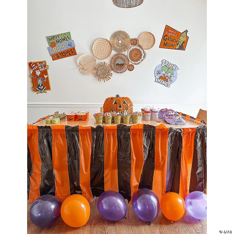 Orange & Black Table Skirt