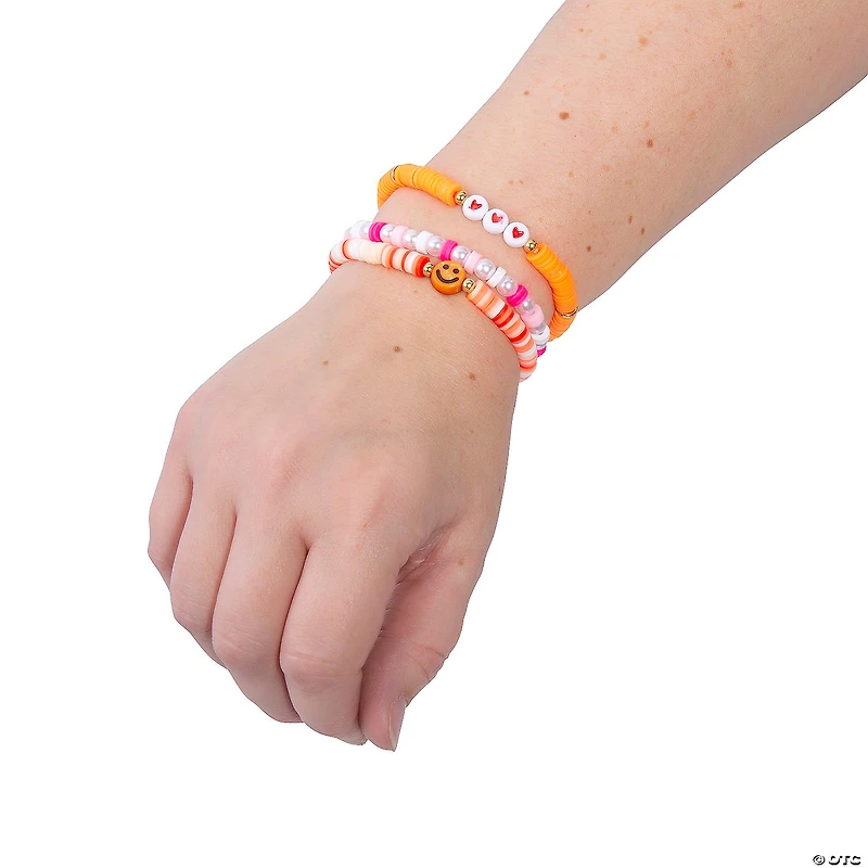 Orange Disc Bead Friendship Bracelets - 12 Pc.