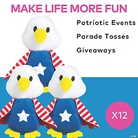 Patriotic Stuffed Bald Eagles - 12 Pc.