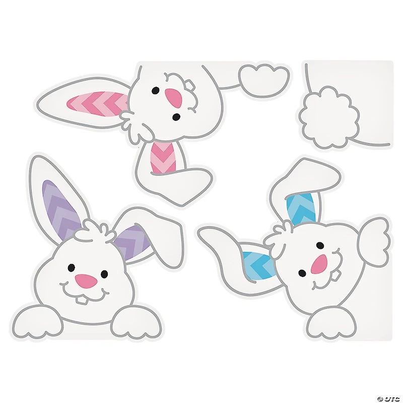 Peeking Easter Bunnies Window Clings - 4 Pc.