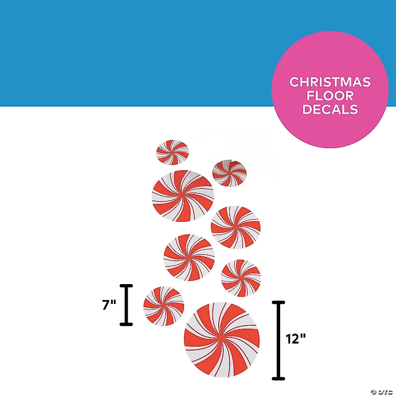 Peppermint Floor Decals - 8 Pc.