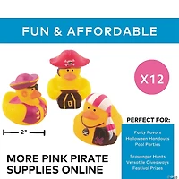 Pink & Purple Pirate Rubber Ducks - 12 Pc.