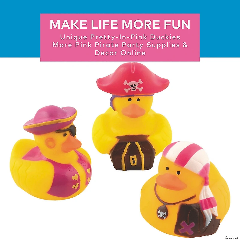 Pink & Purple Pirate Rubber Ducks - 12 Pc.