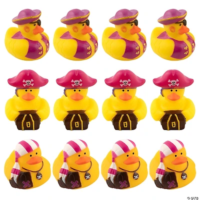 Pink & Purple Pirate Rubber Ducks - 12 Pc.