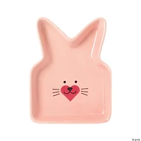 Pink Easter Bunny Ceramic Plate