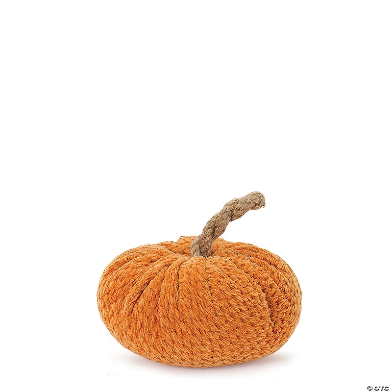 Plush Fabric Pumpkin (Set Of 2) 6"H, 10.5"H