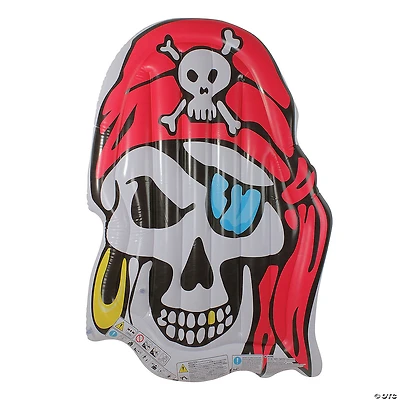Pool Central Inflatable White and Red Pirate Jumbo Skull Pool Float  59-Inch